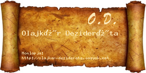 Olajkár Dezideráta névjegykártya